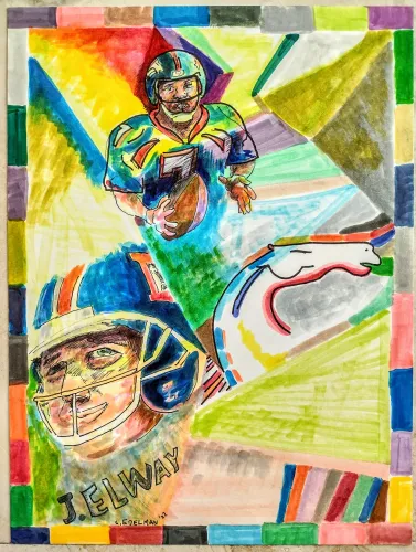  Mixed Media FOOTBALL Drawings